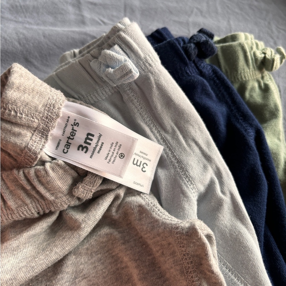 Carter’s 4-pack of boys joggers 3mos